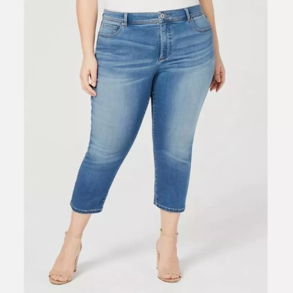 INC Womens Plus 20W Arial Wash Incfinity Cropped Skinny Jeans NWT S49